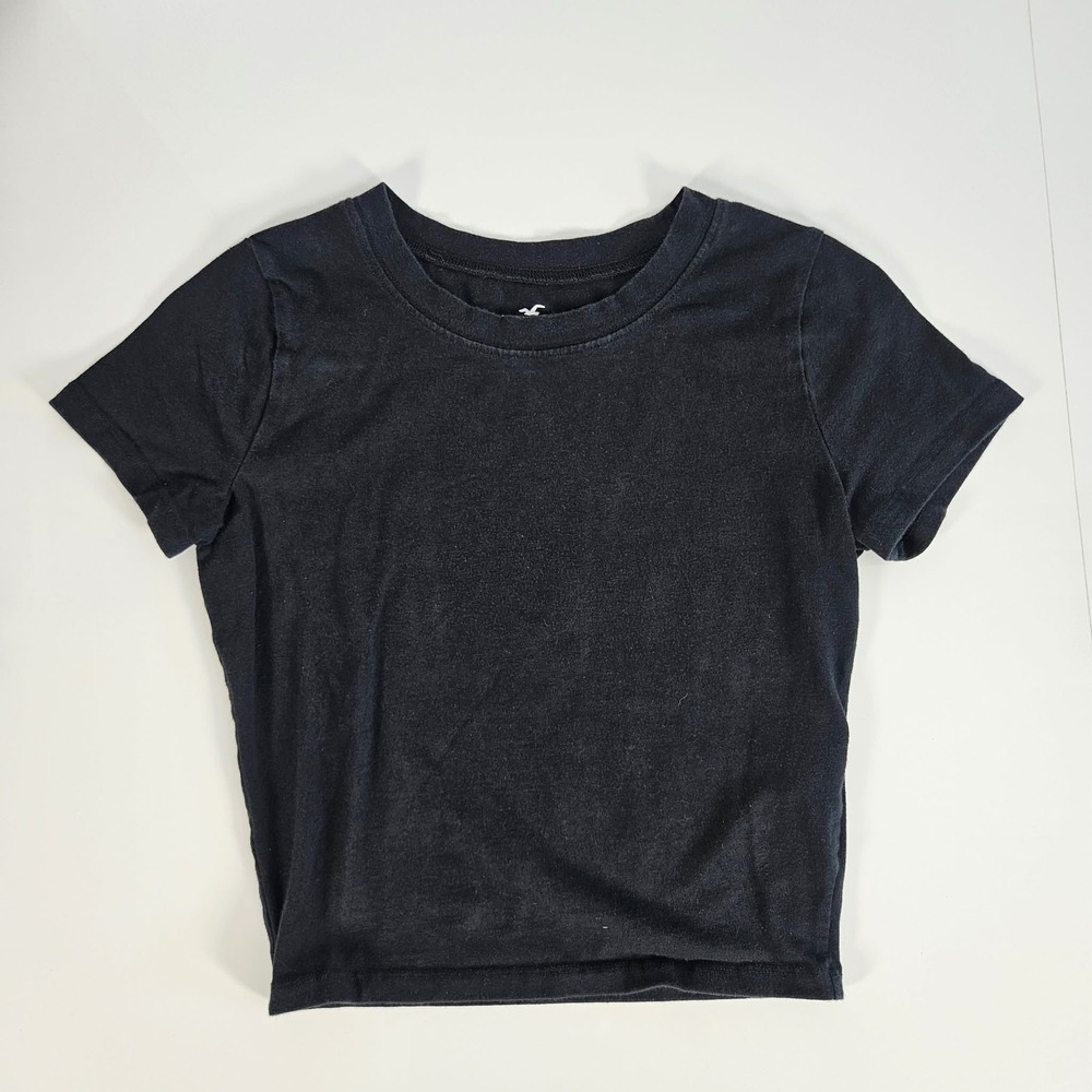 Hollister Must-Have Collection Baby Tee Black Short Sleeve Crop Top Small
